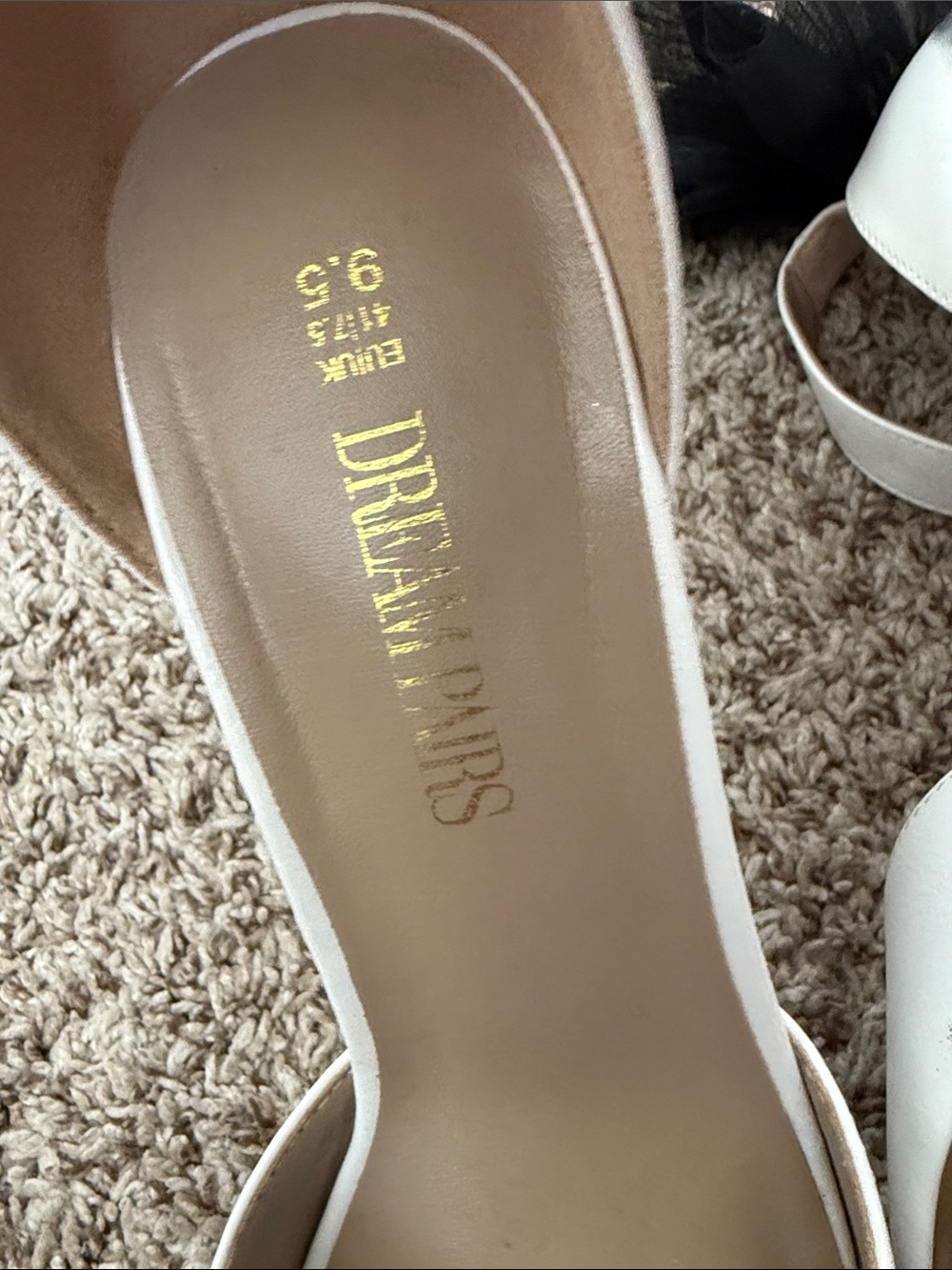 Dream Pairs white sz 9.5 Open-Toe Ankle-Strap Heels with Black Bow - Picture 6 of 6